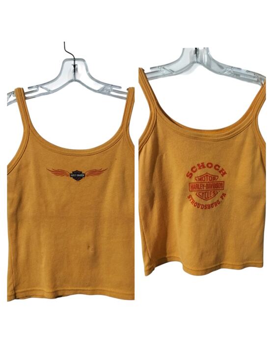Harley Davidson Tops - 6021)Y2K Harley Davidson Orange Crop Camisole Cotton Tank Top Medium